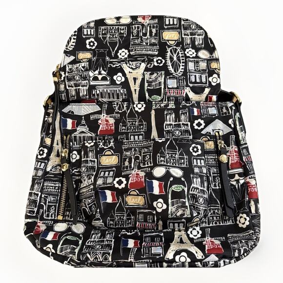 New Karl Lagerfeld 12x10x4 Paris White Scribble Print Messenger Crossbody Bag - Picture 6 of 8